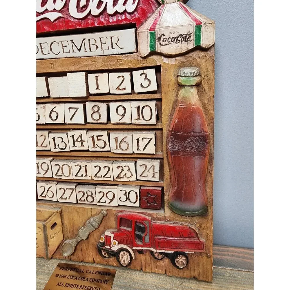 Rare Vintage 1998 Coca-Cola Limited Perpetual Wall Calendar Complete #322/1000